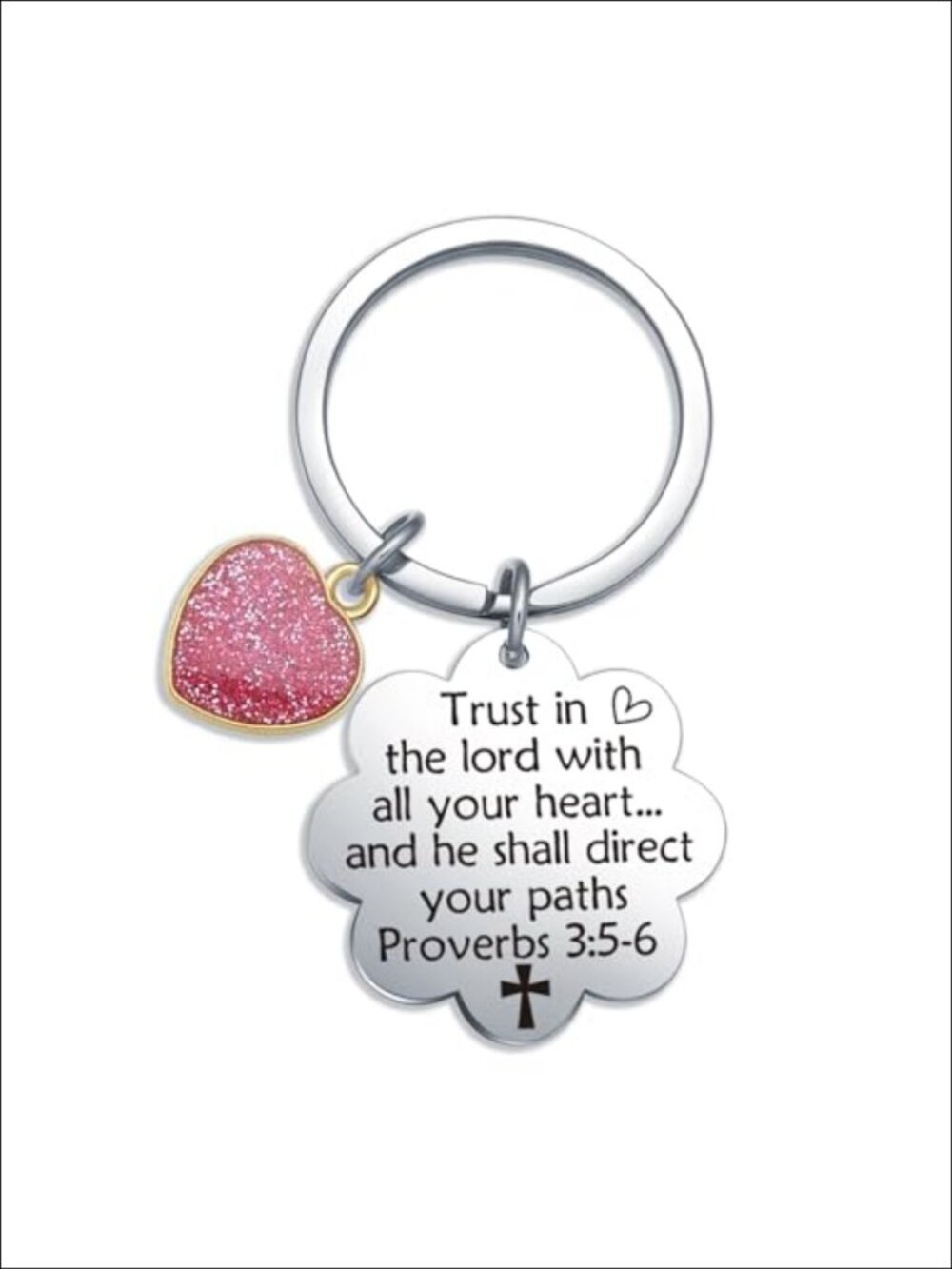 Stainless Steel Religious Keychain Christian Faith Gift for Women Inspirational